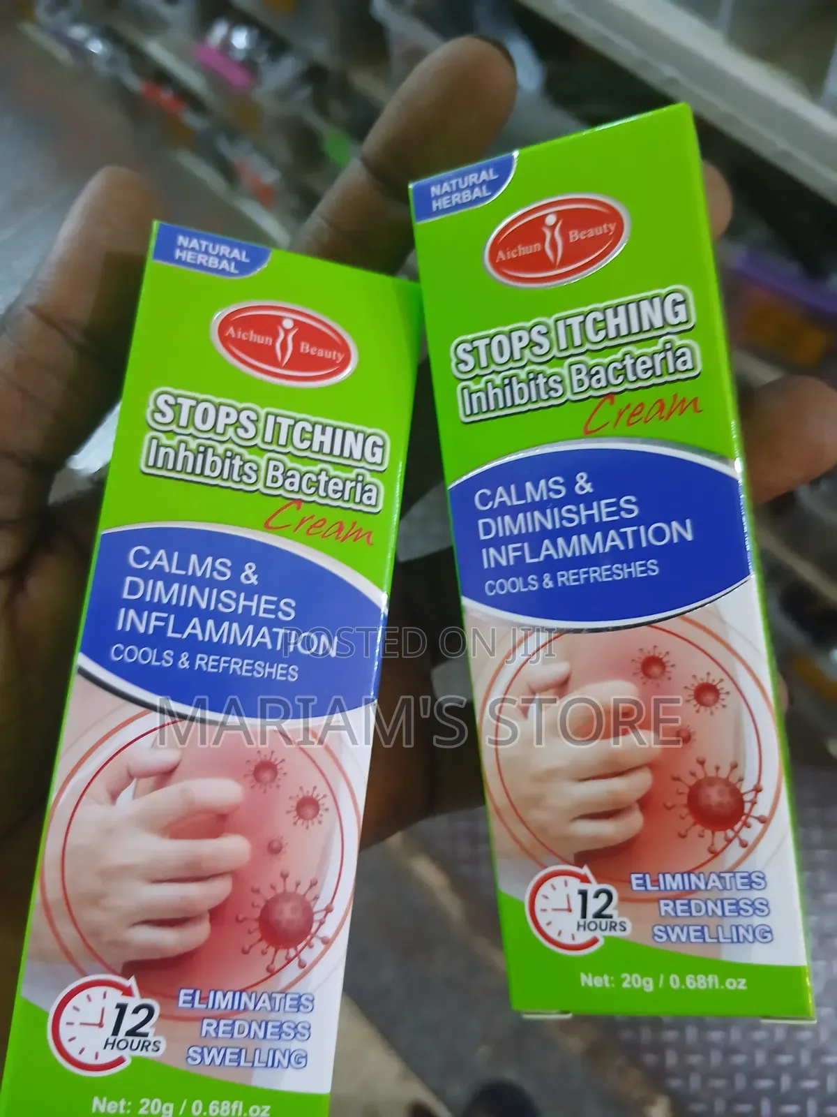 Natural Herbal Antibacterial Cream to Stop Itching on Skin