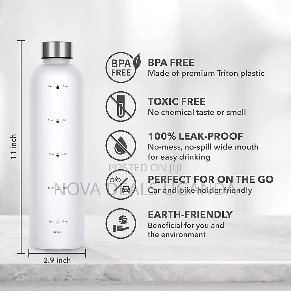 Drinking Water Bottle With Time Marker -1l Motivational Water Bottles