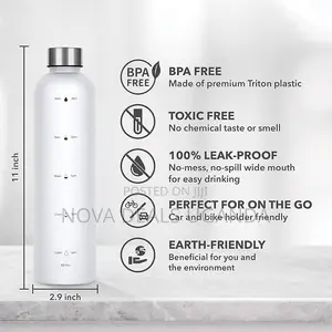 Drinking Water Bottle With Time Marker -1l Motivational Water Bottles