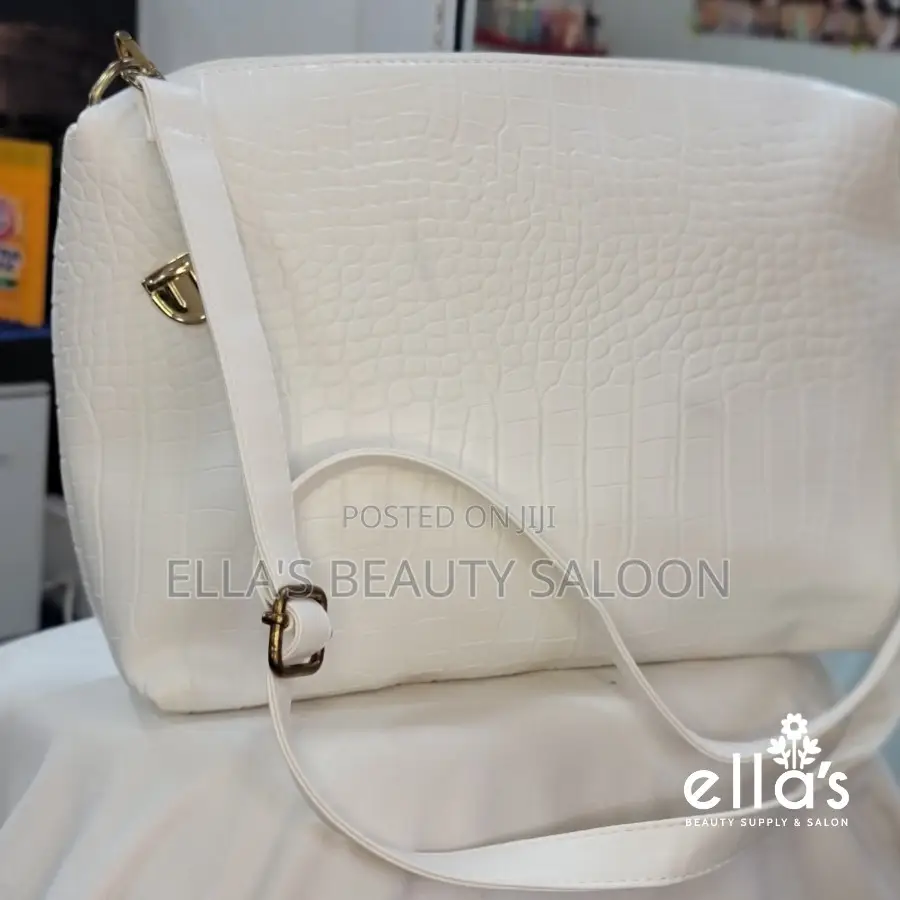 Ladies Leather Handbag (White, Mei Ge Brand Handbag, 2 in 1)