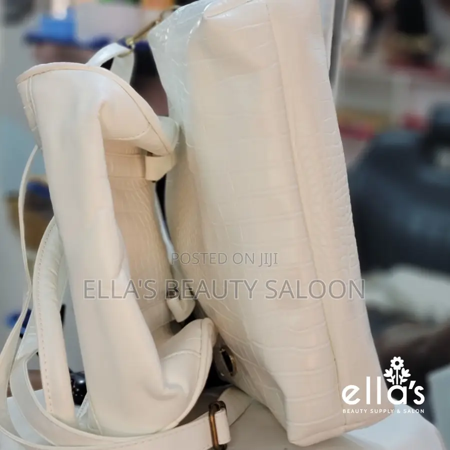 Ladies Leather Handbag (White, Mei Ge Brand Handbag, 2 in 1)