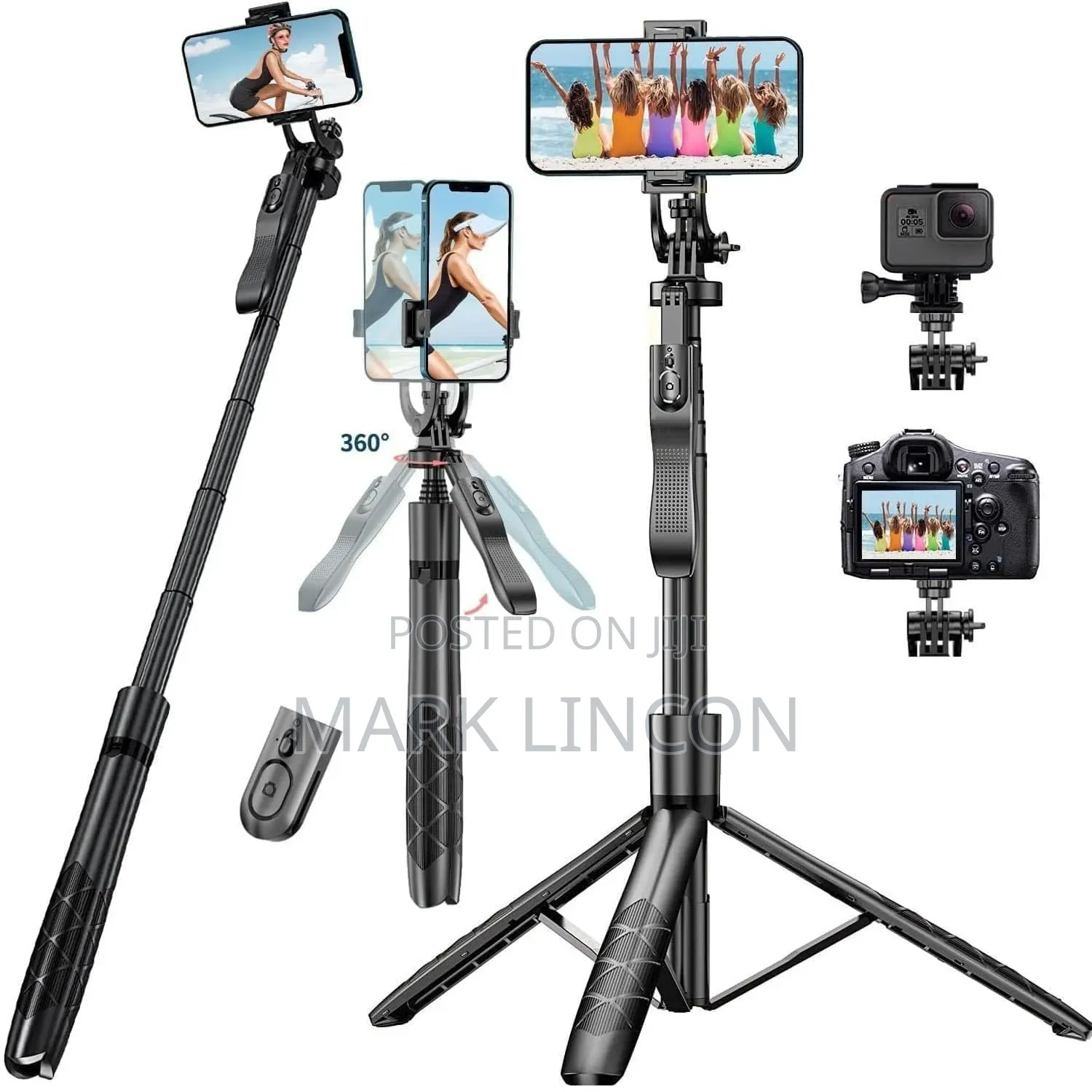 A12 Retractable Selfie Stick Tripod With Wireless Bluetooth Remote
