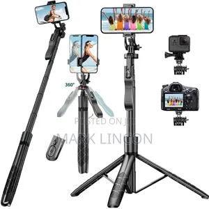 A12 Retractable Selfie Stick Tripod With Wireless Bluetooth Remote