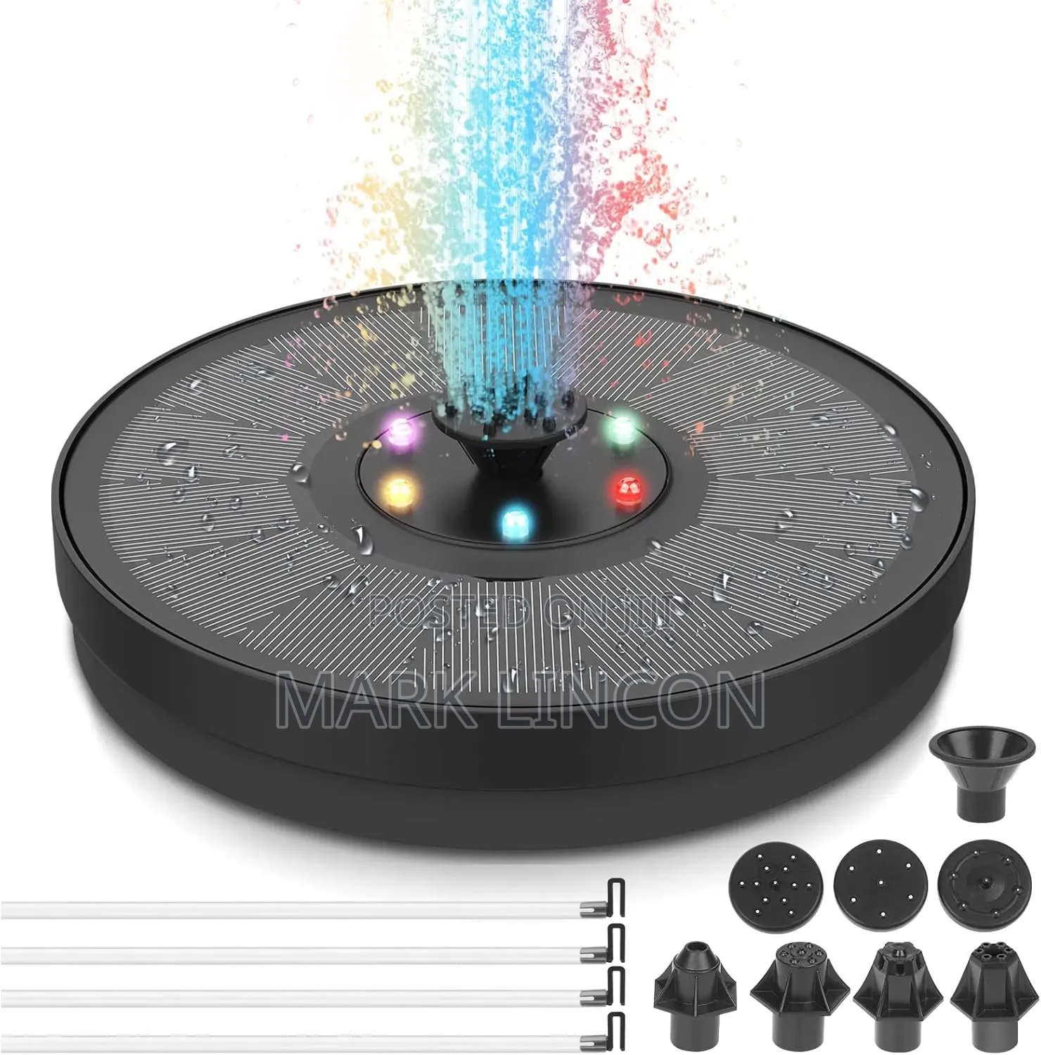 Garden Dream Floating Solar Water Fountain With 5 RGB LED Lights
