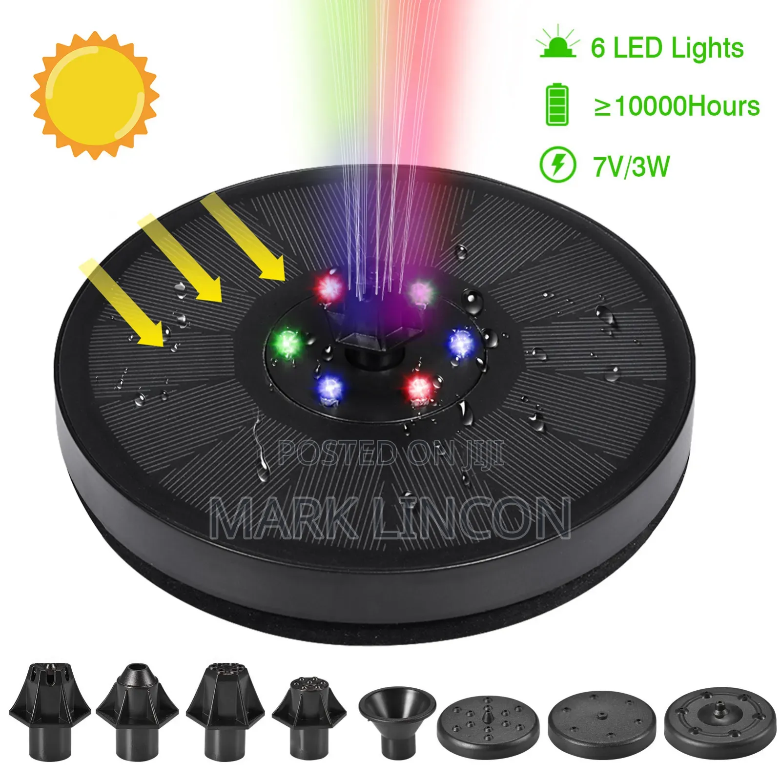 Garden Dream Floating Solar Water Fountain With 5 RGB LED Lights