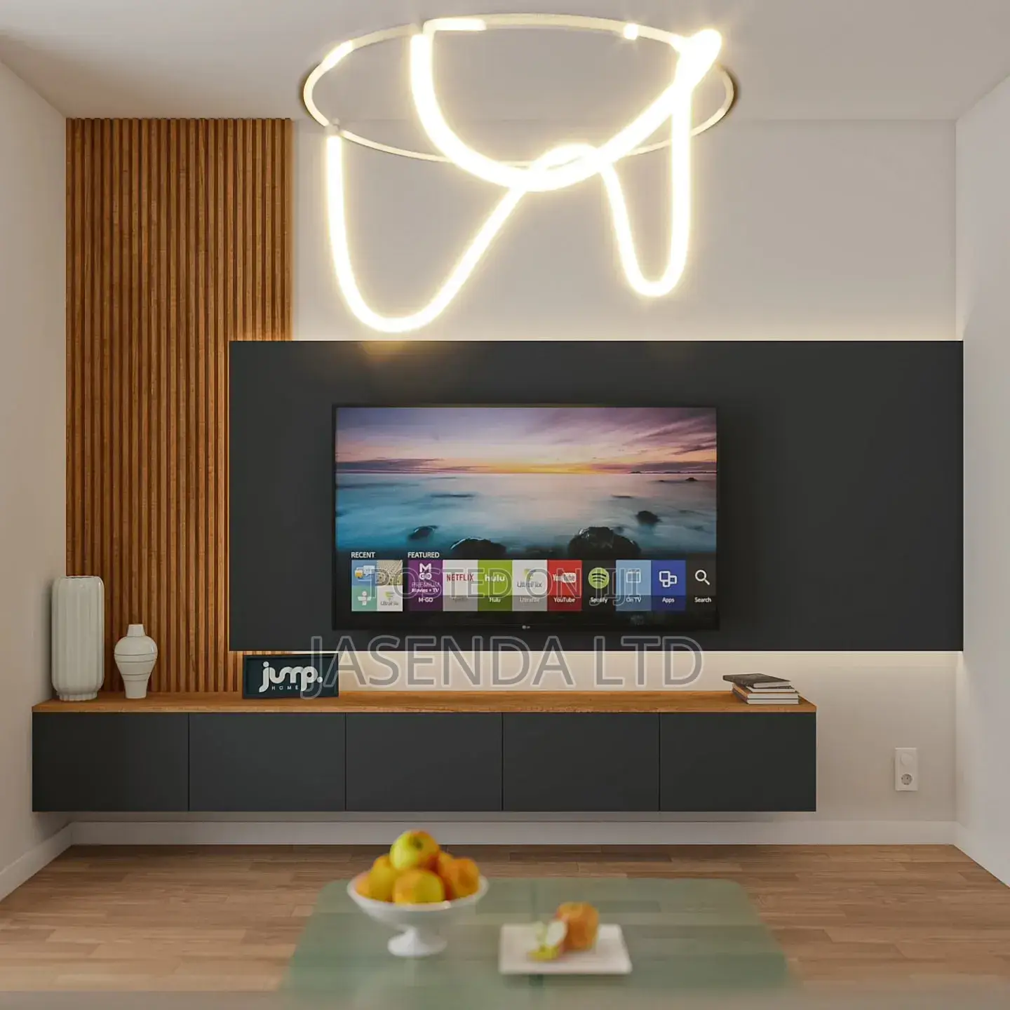 Luxury Floating TV Unit LED | Modern Wall Stand Free Install