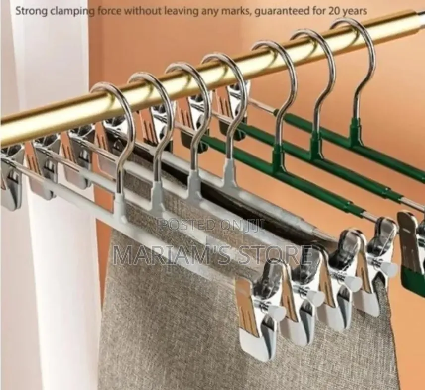 Space-Saving Stainless Steel Trousers and Skirt Hangers