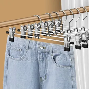 Space-Saving Stainless Steel Trousers and Skirt Hangers