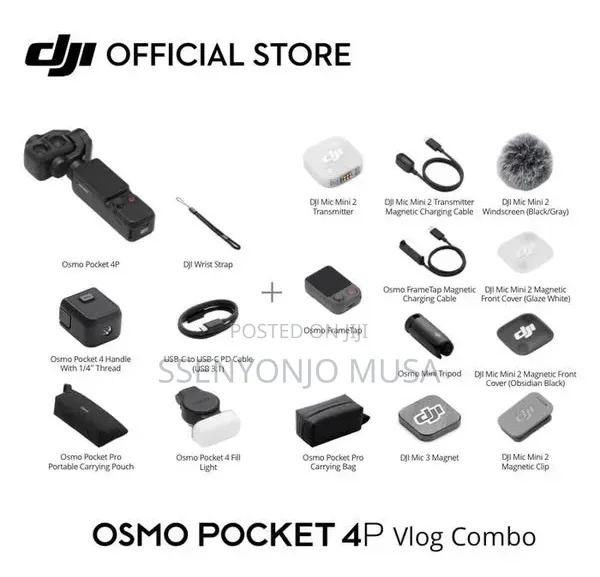 DJI Osmo Pocket 4P Vlog Combo – AI Tracking Pocket Camera