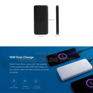 Redmi Lithiumpolymer 10000 Mah Fast Charging Slim Power Bank (Black