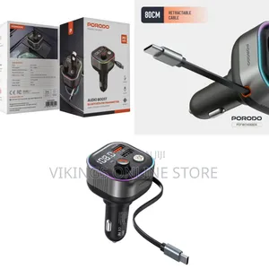 Porodo Audio Boost Bluetooth FM Transmitter 65W PD Quick-Charge Car