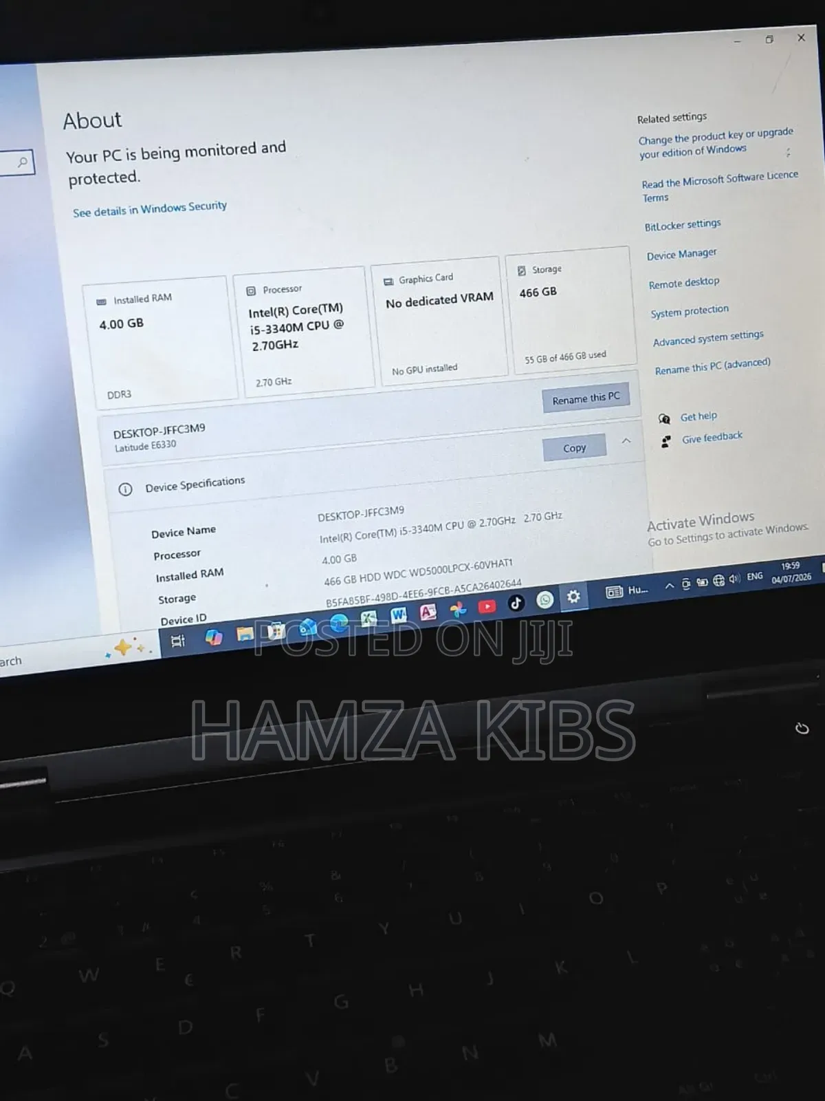 Laptop Dell Latitude E6430 4GB Intel Core i5 HDD 500GB