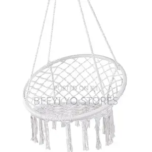 Black Macramé Hanging Hammock Chair
