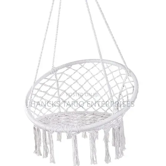Black Macramé Hanging Hammock Chair
