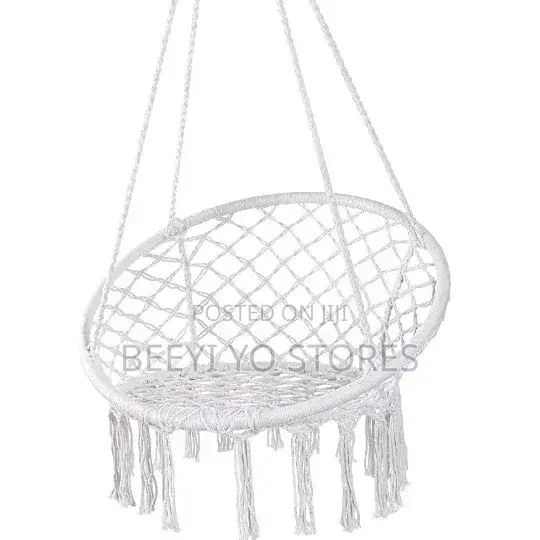 Black Macramé Hanging Hammock Chair