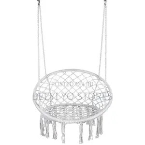 Black Macramé Hanging Hammock Chair