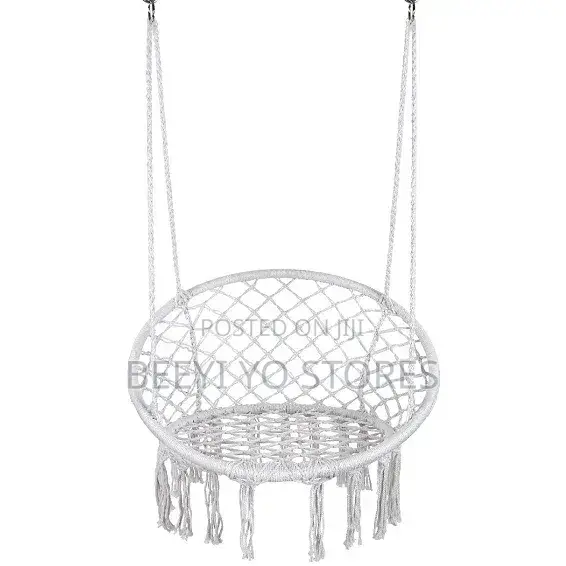 Black Macramé Hanging Hammock Chair