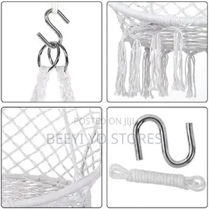 Black Macramé Hanging Hammock Chair