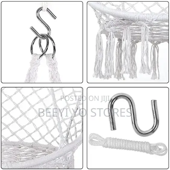 Black Macramé Hanging Hammock Chair