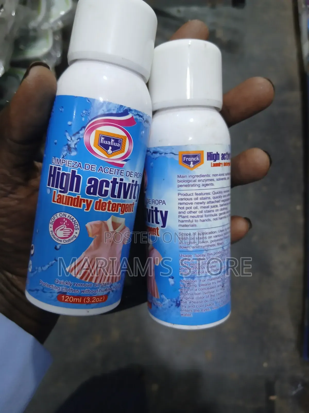 120ml Spray Bottle of High Activity Laundry Detergent.
