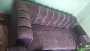 High Density Gray Fabric 3 Seater