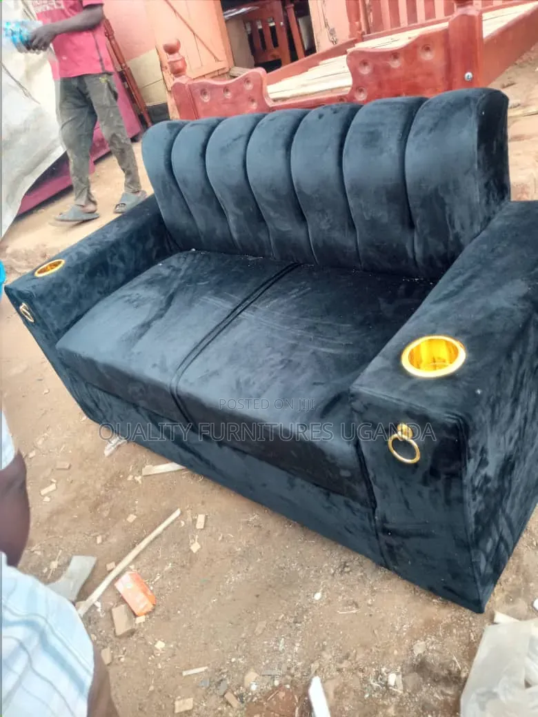 Black Luxury 2 Seater Sofa Seat
