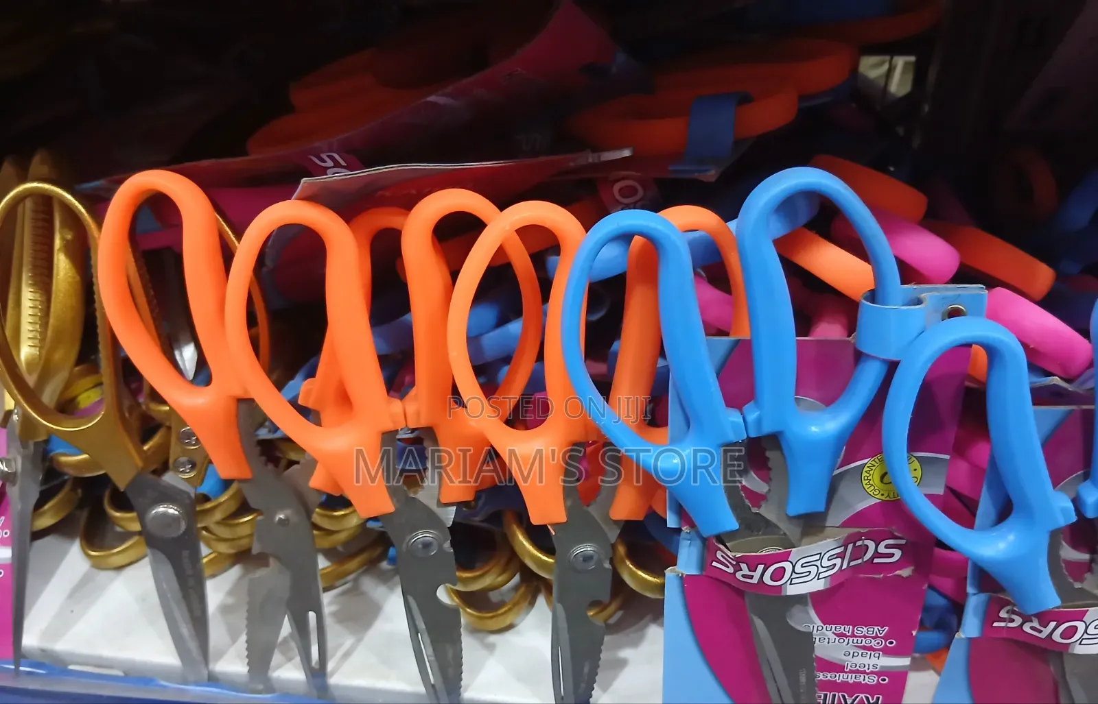 Scissors With Soft-Grip Handles and Pointed Stainless Steel Blade