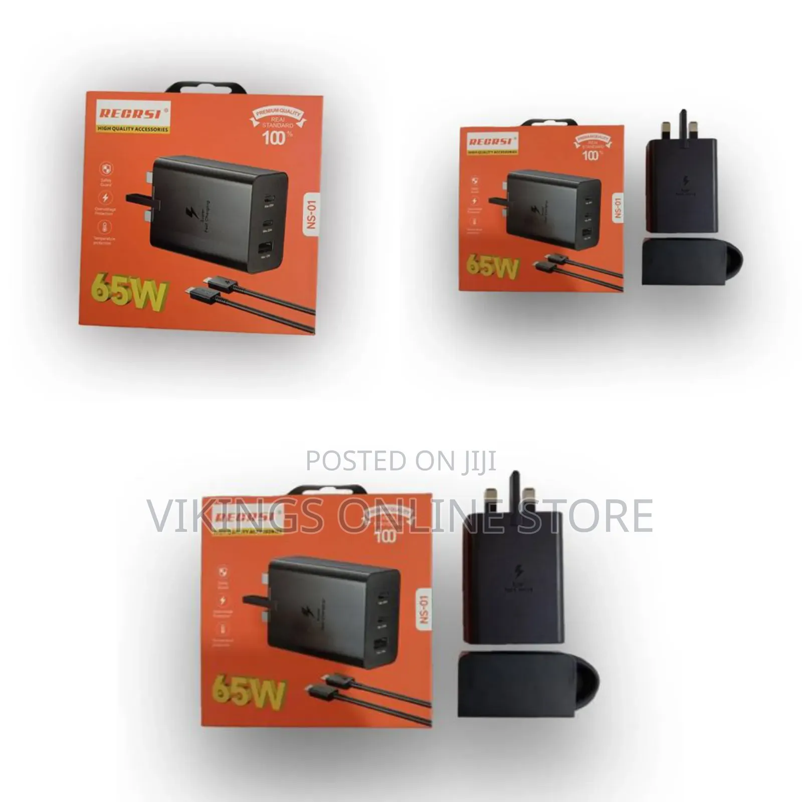 Recrsi NS01 USB C Plug 65W Type C Rapid Charger With Compact Design