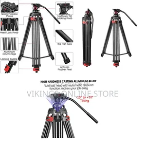 72 Inches Video Tripod, Professional Heavy Duty Aluminum Tripod System