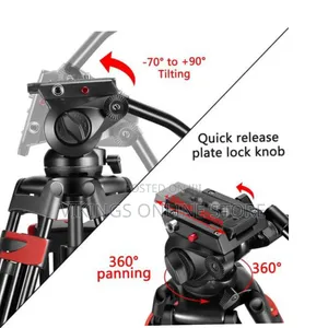 72 Inches Video Tripod, Professional Heavy Duty Aluminum Tripod System