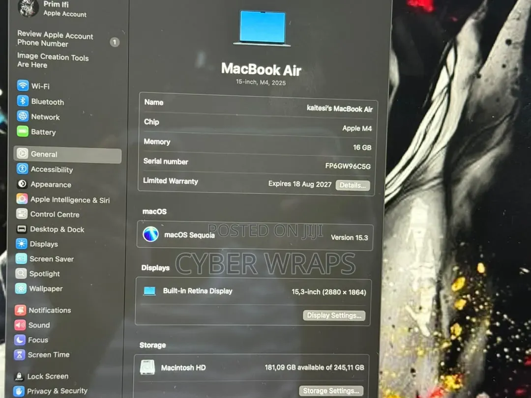 Laptop Apple MacBook Air 16GB Apple M4 SSD 256GB