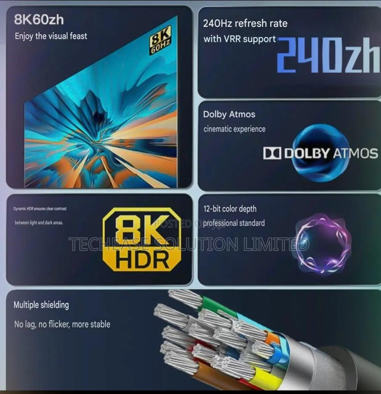  HDMI 2.1 Cable – 3M High-Speed 48Gbps UHD Cable