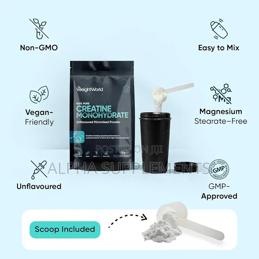 Weight World - Creatine Monohydrate Powder 1kg - 10+ Months Supply
