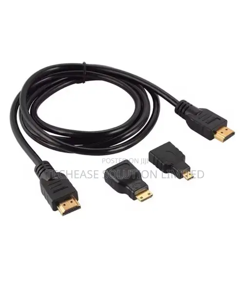 3-in-1 HDMI Male to Male Cable With Micro HDMI and Mini Adapter
