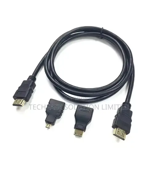 3-in-1 HDMI Male to Male Cable With Micro HDMI and Mini Adapter