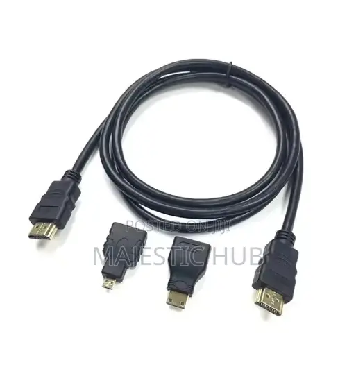 3-in-1 HDMI Male to Male Cable With Micro HDMI and Mini Adapter