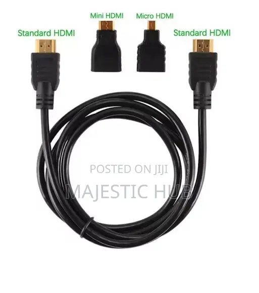 3-in-1 HDMI Male to Male Cable With Micro HDMI and Mini Adapter