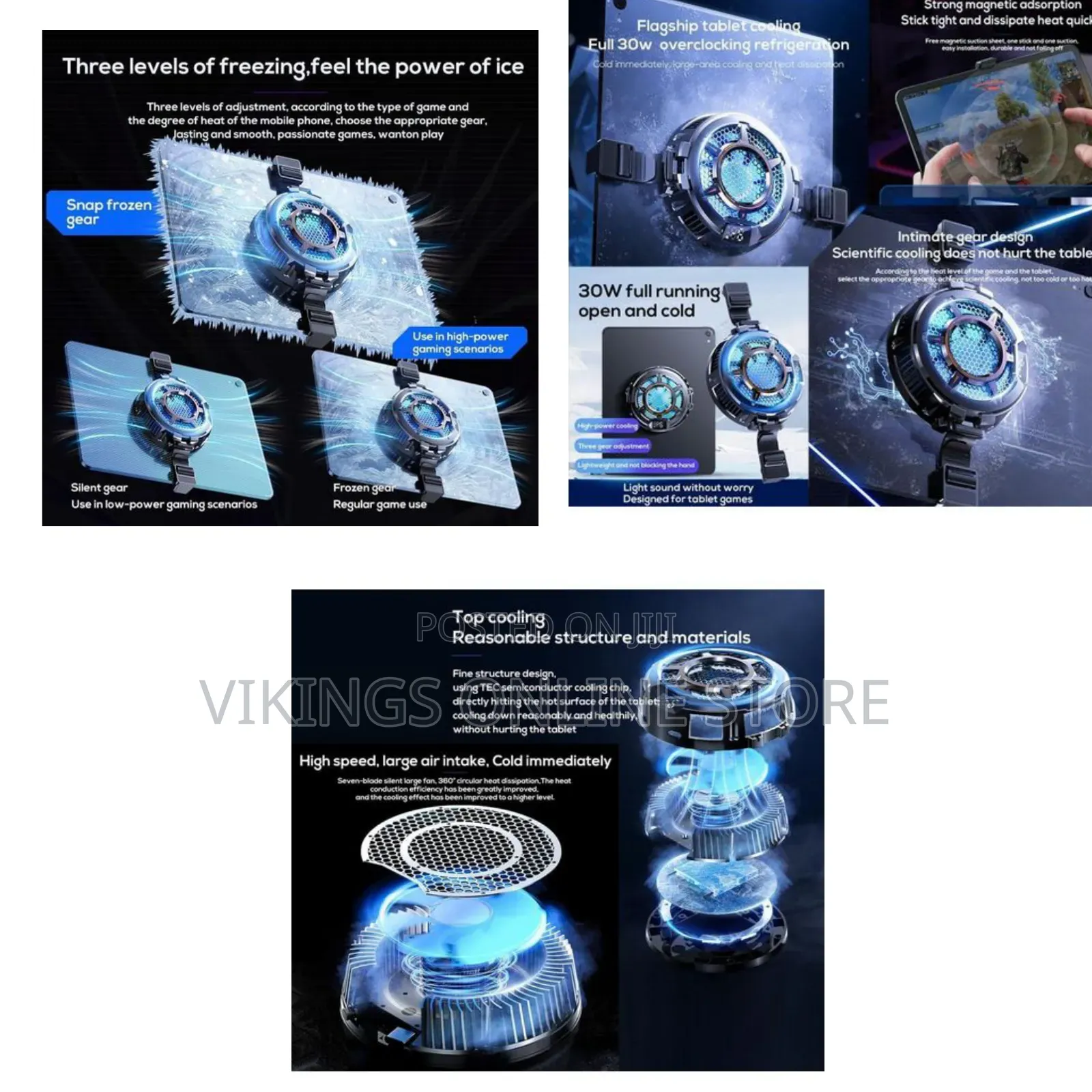 CX05 Tablet Magnetic Gaming Cooler,Tablet iPad Radiator Mute