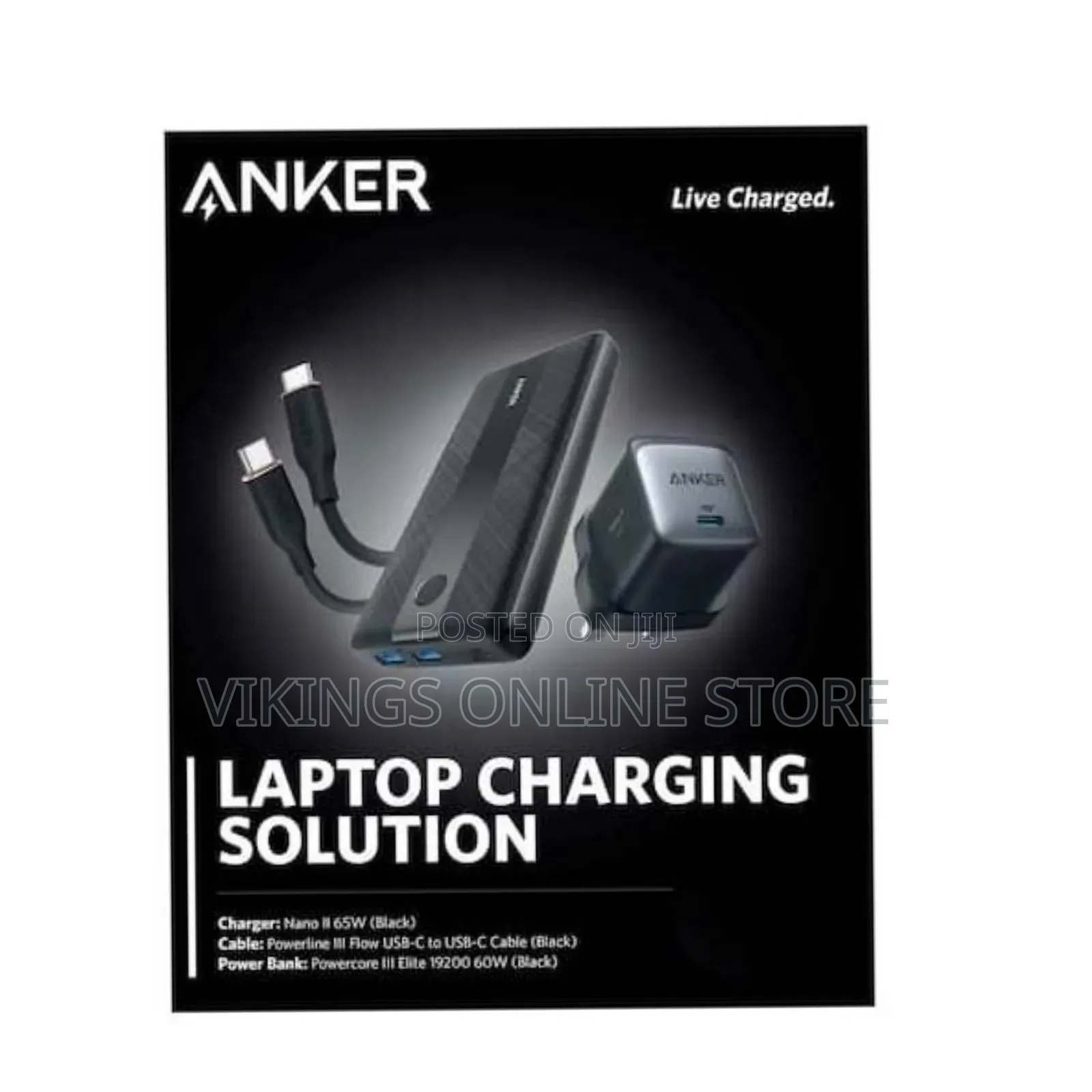 Anker 19200 MAh Battery With Nano Charger 2 Powercore 65W and Wire