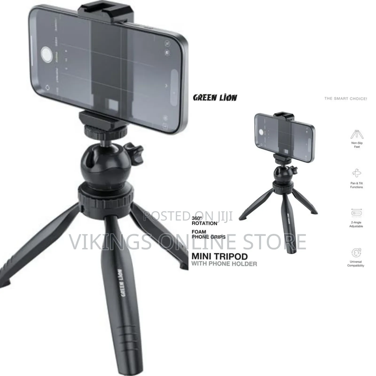 Green Lion Mini 360o Tripod With Phone Holder, 55-85 Mm Phone Holder