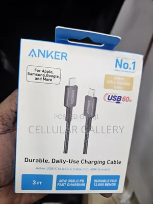 Anker USB-C to USB-C Cable(3ft, 60W, Braided)