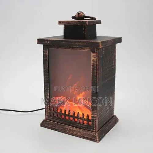 LED Fireplace Lantern Vintage Lamp With Flame Effect
