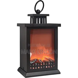LED Fireplace Lantern Vintage Lamp With Flame Effect