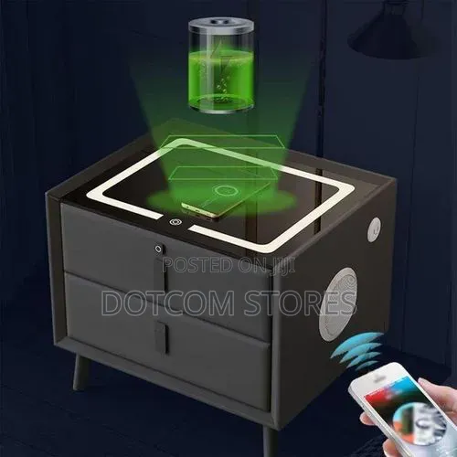 Smart Bedside Table With Wireless Charging