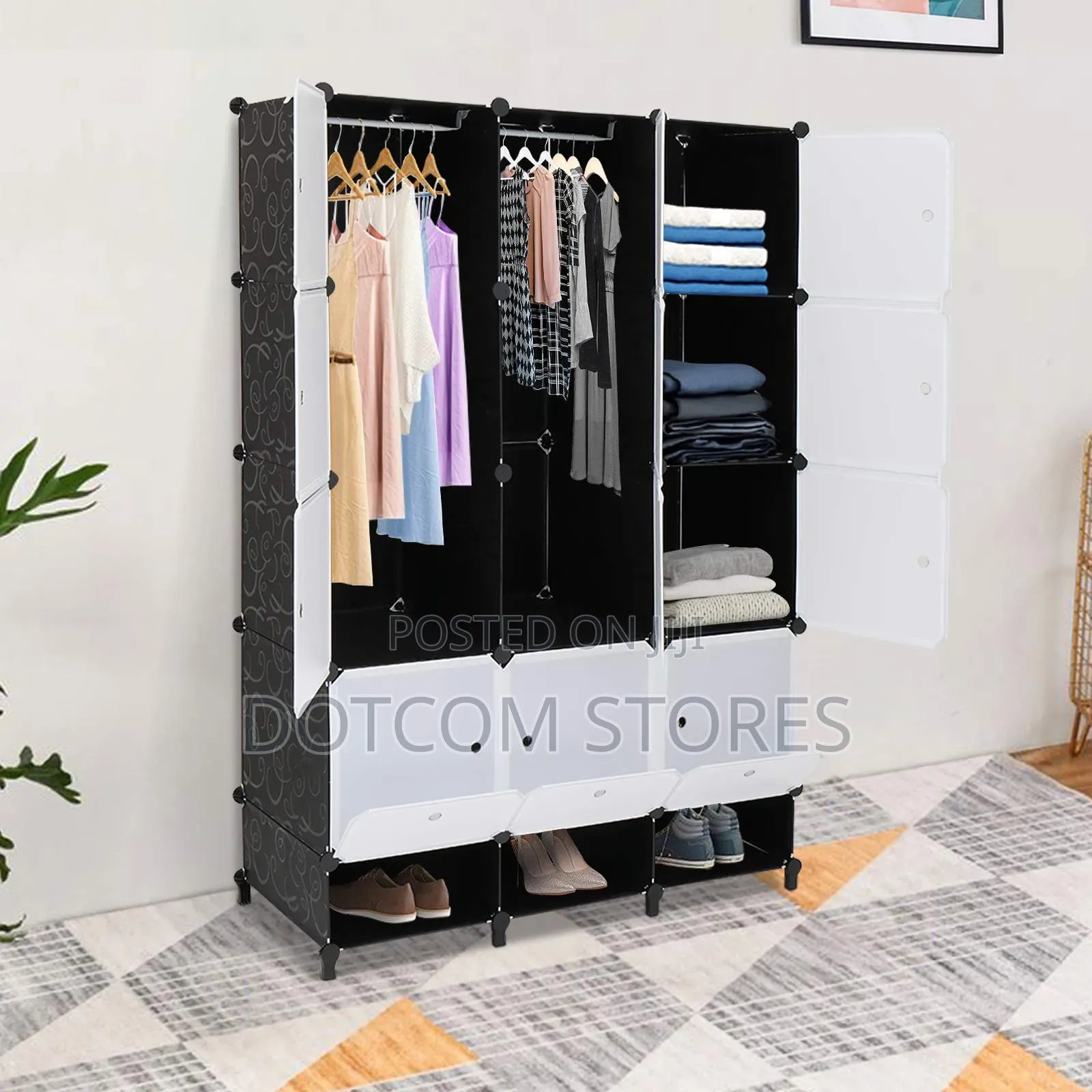 3-Column Generic Plastic Storage Cabinet