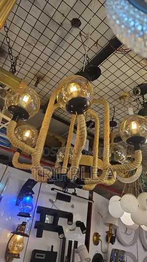 Hand Made Hemp Rope Vintage Chandelier