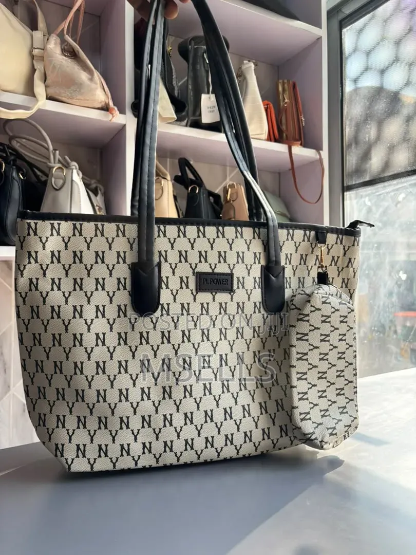 Monogram Tote Bag (Black White)