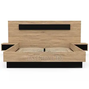 6x6 Bed Wooden Frame + Headboard | Modern Bed Free Install