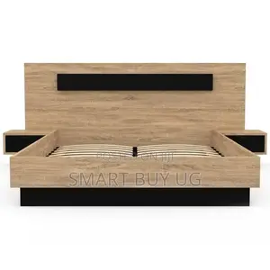 6x6 Bed Wooden Frame + Headboard | Modern Bed Free Install