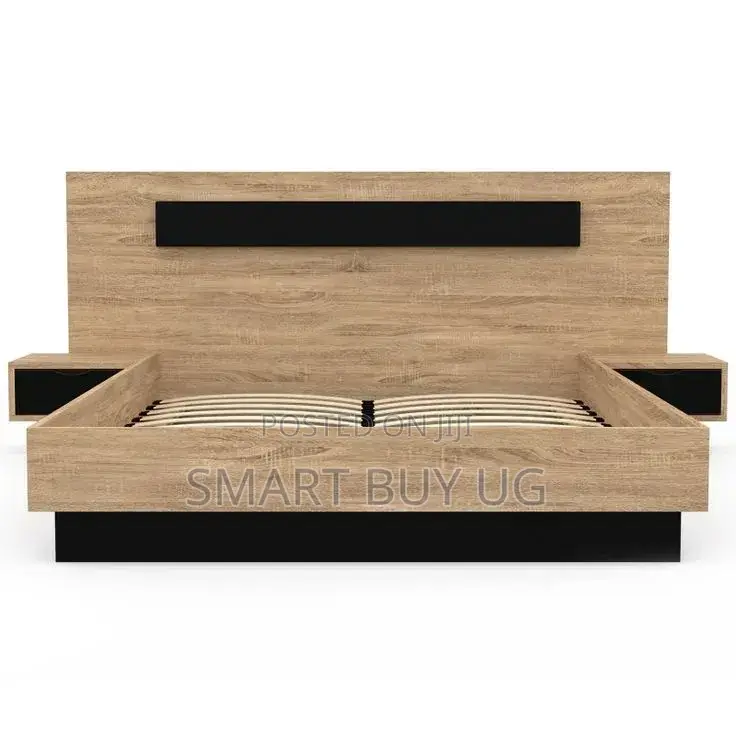 6x6 Bed Wooden Frame + Headboard | Modern Bed Free Install
